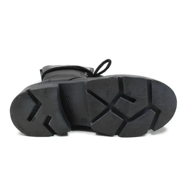 Bikers Invernali | Anfibi | Made in Italy Anfibi Alti Stringati con Fondo Alto "LEEDS"  - Nero