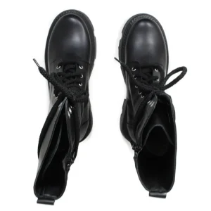 Bikers Invernali | Anfibi | Made in Italy Anfibi Alti Stringati con Fondo Alto "LEEDS"  - Nero