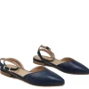 Ballerine | Made in Italy Ballerine in Pelle con cinturino alla caviglia "SOFIA" - Blu