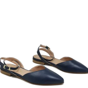 Ballerine | Made in Italy Ballerine in Pelle con cinturino alla caviglia "SOFIA" - Blu