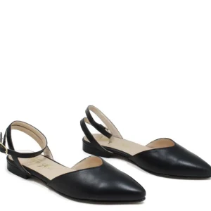 Ballerine | Made in Italy Ballerine in Pelle con cinturino alla caviglia "SOFIA" - Nero