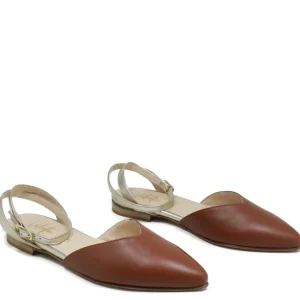 Ballerine | Made in Italy Ballerine in Pelle con cinturino alla caviglia "SOFIA" - /Platino Cuoio