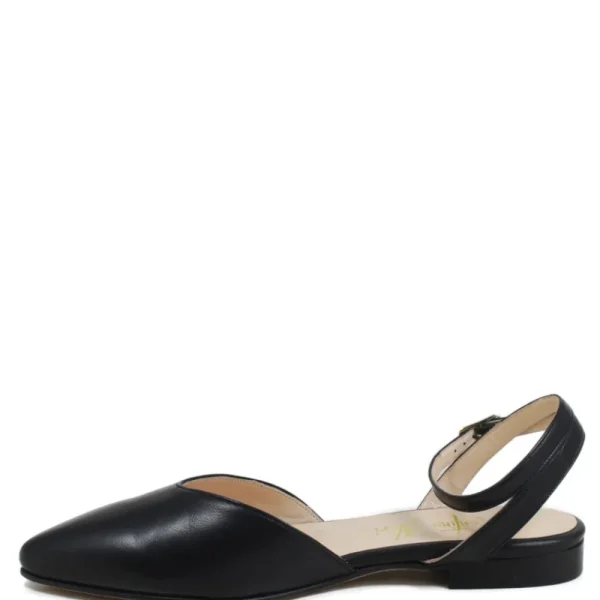 Ballerine | Made in Italy Ballerine in Pelle con cinturino alla caviglia "SOFIA" - Nero