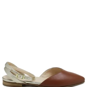 Ballerine | Made in Italy Ballerine in Pelle con cinturino alla caviglia "SOFIA" - /Platino Cuoio