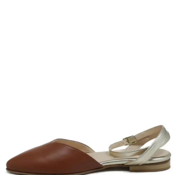 Ballerine | Made in Italy Ballerine in Pelle con cinturino alla caviglia "SOFIA" - /Platino Cuoio