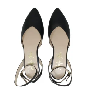 Ballerine | Made in Italy Ballerine in Pelle con cinturino alla caviglia "SOFIA" - Nero