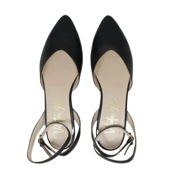 Ballerine | Made in Italy Ballerine in Pelle con cinturino alla caviglia "SOFIA" - Nero