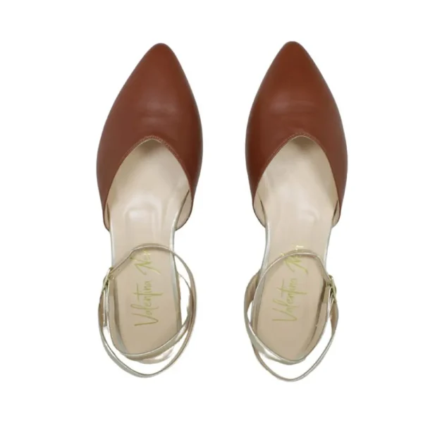 Ballerine | Made in Italy Ballerine in Pelle con cinturino alla caviglia "SOFIA" - /Platino Cuoio