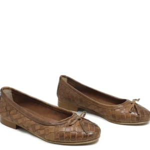 Ballerine | Personal Ballerine in Pelle Intrecciata "ETOILE" - Cuoio