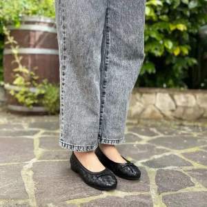 Ballerine | Personal Ballerine in Pelle Intrecciata "ETOILE" - Nero