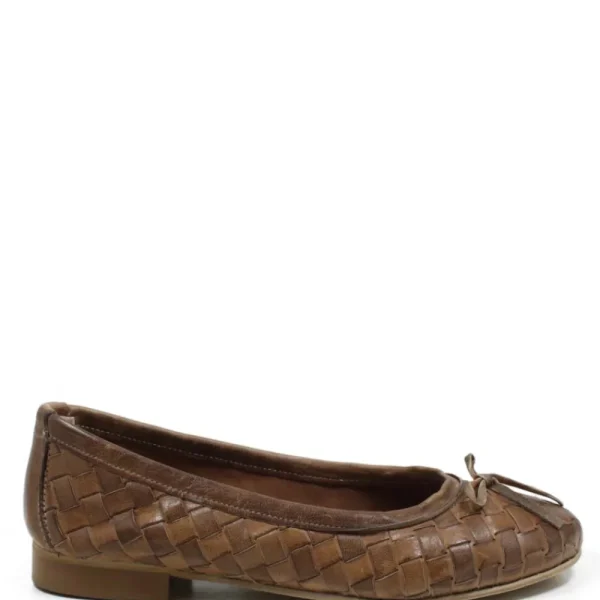 Ballerine | Personal Ballerine in Pelle Intrecciata "ETOILE" - Cuoio