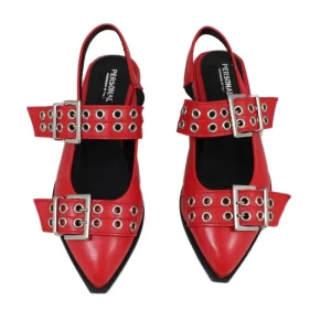 Ballerine | Personal Ballerine Slingback con Cinturini Occhiellati "Amy" - Rosso