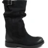 Stivali Invernali | Bikers Invernali | In Time Biker Boots Metà Polpaccio "BK/M" - Nabuk Nero