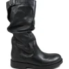 Stivali Invernali | Bikers Invernali | In Time Biker Boots Metà Polpaccio "BK/M" - Pelle Nero