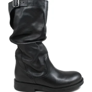 Stivali Invernali | Bikers Invernali | In Time Biker Boots Metà Polpaccio "BK/M" - Pelle Nero