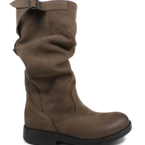 Stivali Invernali | Bikers Invernali | In Time Biker Boots Metà Polpaccio "BK/M" - Nabuk Marrone TestadiMoro