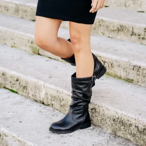 Stivali Invernali | Bikers Invernali | In Time Biker Boots Metà Polpaccio "BK/M" - Pelle Nero