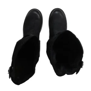 Stivali Invernali | Bikers Invernali | In Time Biker Boots Metà Polpaccio "BK/M" - Nabuk Nero
