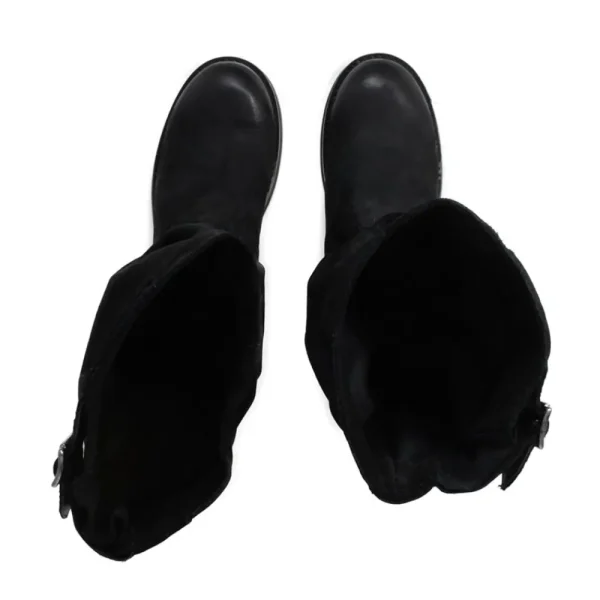 Stivali Invernali | Bikers Invernali | In Time Biker Boots Metà Polpaccio "BK/M" - Nabuk Nero