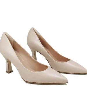 Scarpe Con Tacco | Made in Italy Decollete con Tacco a Rocchetto 8cm "V50" - Nappa Nude