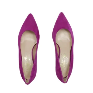 Scarpe Con Tacco | Made in Italy Decollete con Tacco a Rocchetto Medio "V60" - Camoscio Fucsia
