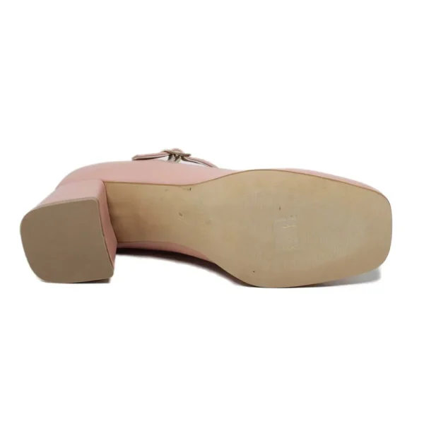 Scarpe Con Tacco | Personal Decollete Mary Jane con Tacco Comodo "Enya" - Nappa Nude