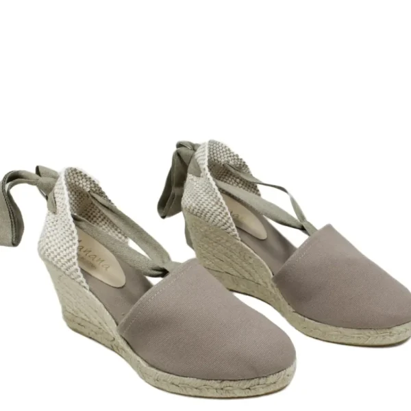 Espadrillas | Sandali Con Zeppa | Mañana Espadrillas con Zeppa Alta e Laccio alla caviglia "701" - Taupe