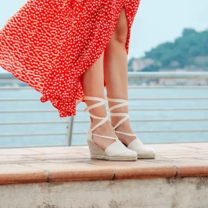 Espadrillas | Sandali Con Zeppa | Mañana Espadrillas con Zeppa Alta e Laccio alla caviglia "701" - Beige