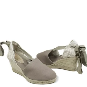 Espadrillas | Sandali Con Zeppa | Mañana Espadrillas con Zeppa Alta e Laccio alla caviglia "701" - Taupe