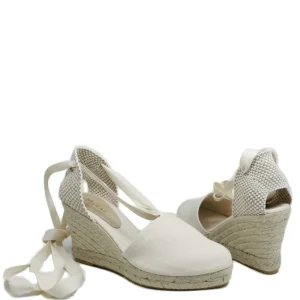 Espadrillas | Sandali Con Zeppa | Mañana Espadrillas con Zeppa Alta e Laccio alla caviglia "701" - Beige