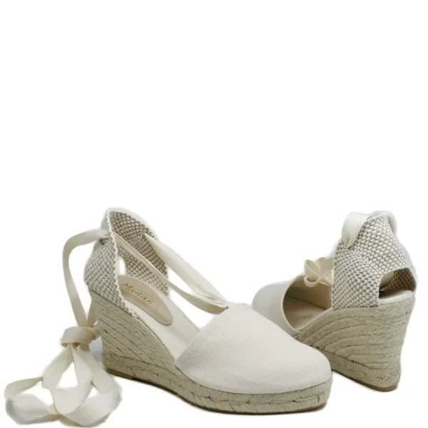Espadrillas | Sandali Con Zeppa | Mañana Espadrillas con Zeppa Alta e Laccio alla caviglia "701" - Beige