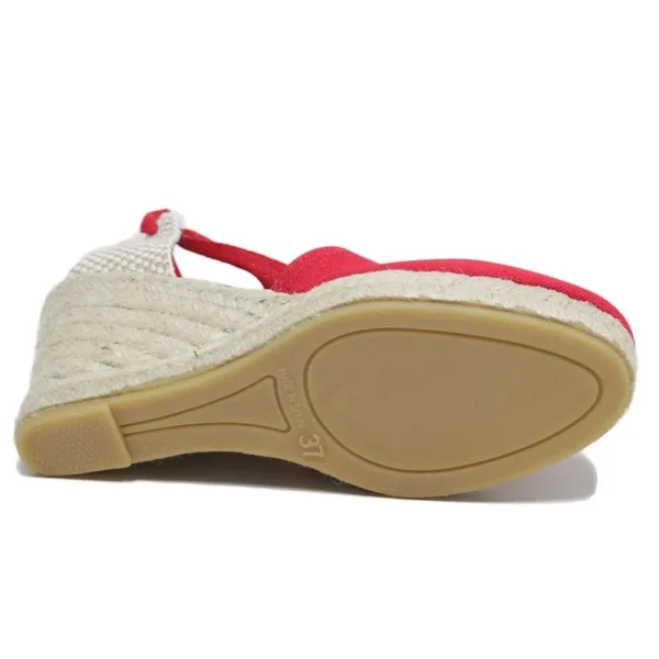 Espadrillas | Sandali Con Zeppa | Mañana Espadrillas con Zeppa Alta e Laccio alla caviglia "701" - Rosso