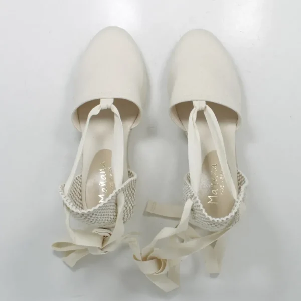 Espadrillas | Sandali Con Zeppa | Mañana Espadrillas con Zeppa Alta e Laccio alla caviglia "701" - Beige