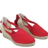 Espadrillas | Sandali Con Zeppa | Mañana Espadrillas con Zeppa Media e Laccio alla caviglia "501" - Rosso
