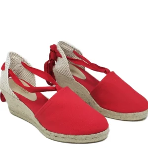 Espadrillas | Sandali Con Zeppa | Mañana Espadrillas con Zeppa Media e Laccio alla caviglia "501" - Rosso