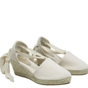 Espadrillas | Sandali Con Zeppa | Mañana Espadrillas con Zeppa Media e Laccio alla caviglia "501" - Beige