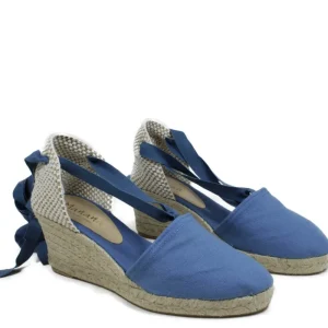 Espadrillas | Sandali Con Zeppa | Mañana Espadrillas con Zeppa Media e Laccio alla caviglia "501" - Azzurro