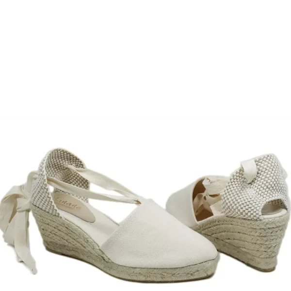Espadrillas | Sandali Con Zeppa | Mañana Espadrillas con Zeppa Media e Laccio alla caviglia "501" - Beige