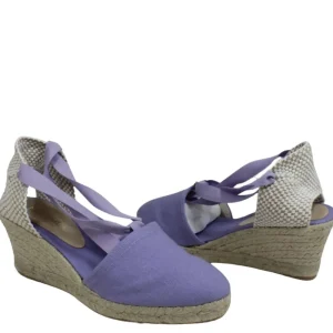 Espadrillas | Sandali Con Zeppa | Mañana Espadrillas con Zeppa Media e Laccio alla caviglia "501" - Lilla