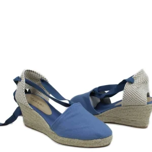 Espadrillas | Sandali Con Zeppa | Mañana Espadrillas con Zeppa Media e Laccio alla caviglia "501" - Azzurro
