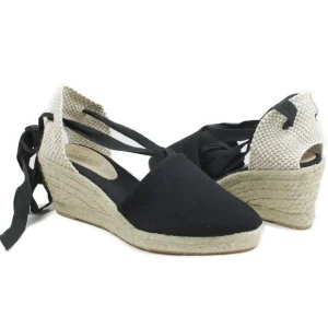 Espadrillas | Sandali Con Zeppa | Mañana Espadrillas con Zeppa Media e Laccio alla caviglia "501" - Nero