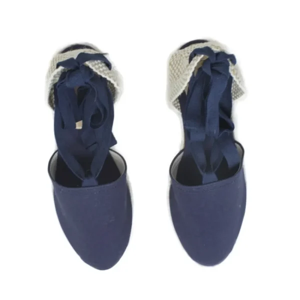 Espadrillas | Sandali Con Zeppa | Mañana Espadrillas con Zeppa Media e Laccio alla caviglia "501" - Blu