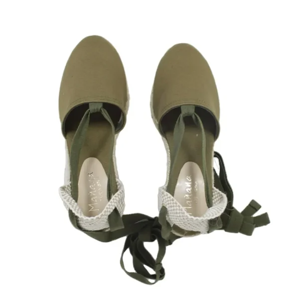 Espadrillas | Sandali Con Zeppa | Mañana Espadrillas con Zeppa Media e Laccio alla caviglia "501" - Militare Verde