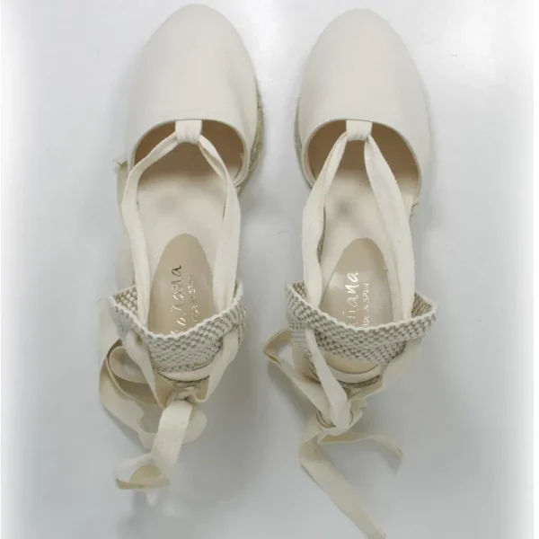 Espadrillas | Sandali Con Zeppa | Mañana Espadrillas con Zeppa Media e Laccio alla caviglia "501" - Beige