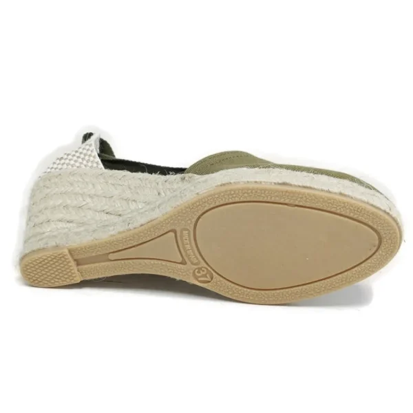 Espadrillas | Sandali Con Zeppa | Mañana Espadrillas con Zeppa Media e Laccio alla caviglia "501" - Militare Verde