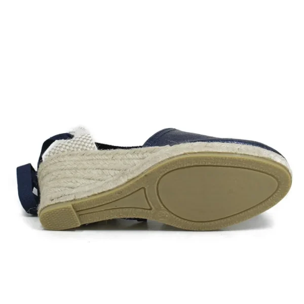 Espadrillas | Sandali Con Zeppa | Mañana Espadrillas con Zeppa Media e Laccio alla caviglia "501" - Laminato Blu
