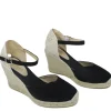 Espadrillas | Sandali Con Zeppa | Mañana Espadrillas in Camoscio con Zeppa Alta e Cinturino "712" - Nero