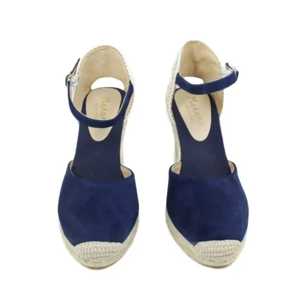 Sandali Con Zeppa | Espadrillas | Mañana Espadrillas in Camoscio con Zeppa Alta e Cinturino "712" - Blu