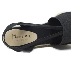 Espadrillas | Sandali Con Zeppa | Mañana Espadrillas Zeppa Media con elastico "505" - Nero