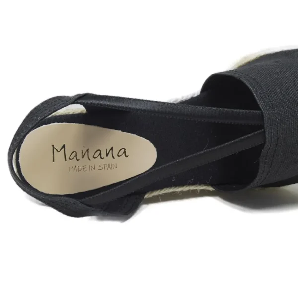 Espadrillas | Sandali Con Zeppa | Mañana Espadrillas Zeppa Media con elastico "505" - Nero